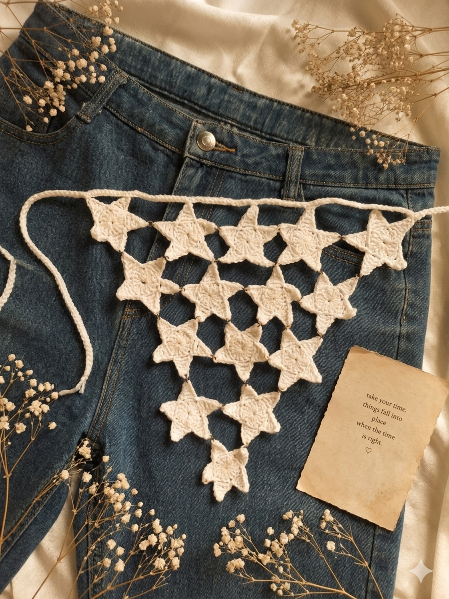 1779795387585.jpg Handmade Crochet Star Waist Belt - Image 1