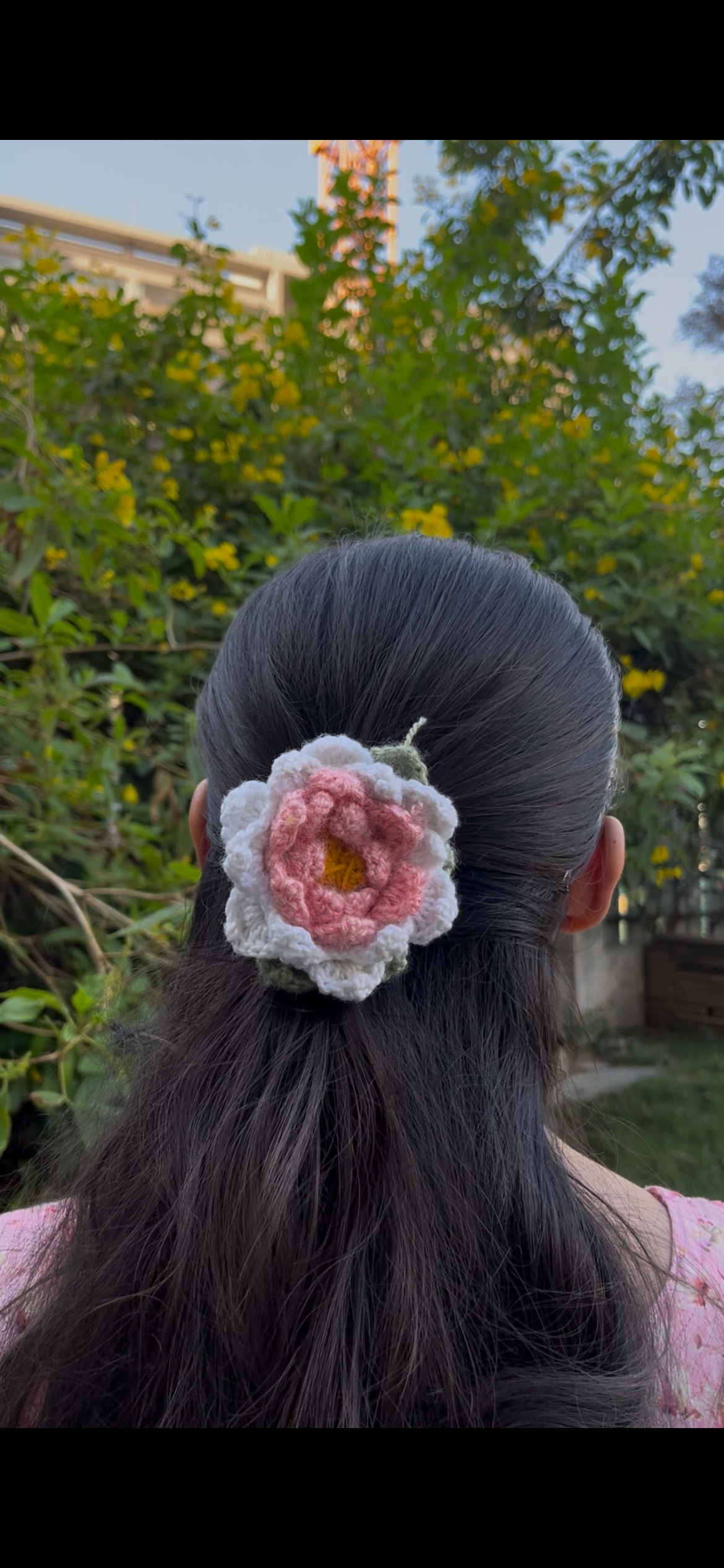 IMG_0045 Crochet Lotus Hair Clip - Image 1