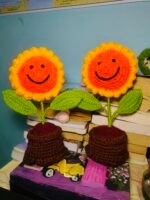 The Sunny Duo: Handmade Crochet Sunflower Pot - Image 3