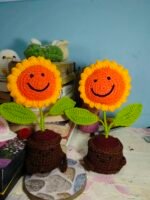 The Sunny Duo: Handmade Crochet Sunflower Pot - Image 4