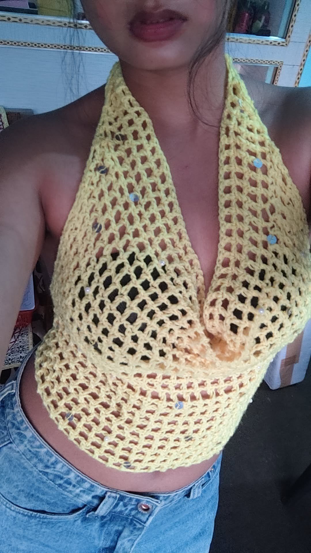 Snapchat-331664011.jpg The Honeybee Crochet Top - Image 1