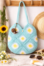 Daisy Crochet Shoulder Bag - Image 3