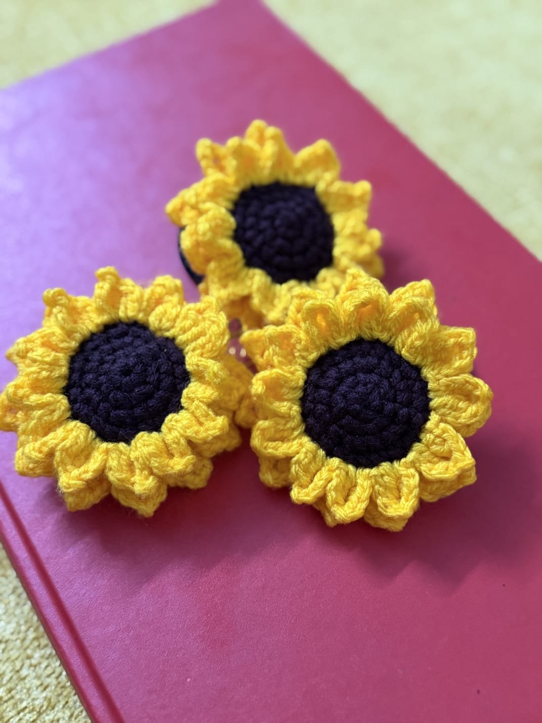 WhatsApp Image 2026-06-13 at 8.22.09 PM Double Layer Sunflower Hair Tie (Sold Individually) - Image 1