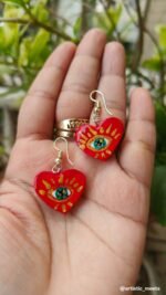 Heart evil eye earrings - Image 2