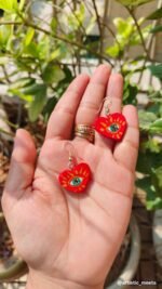 Heart evil eye earrings