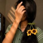 Sunflower Hair-Tie + Keychain
