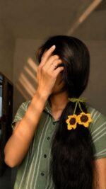 Sunflower Hair-Tie + Keychain