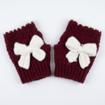 Bow-Accent Fingerless Gloves