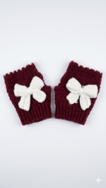 Bow-Accent Fingerless Gloves