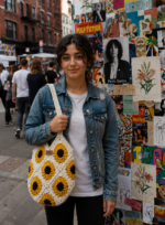 Sunflower Crochet Tote Bag - Image 3