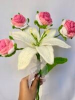 Lily and Roses Bouquet - Image 2