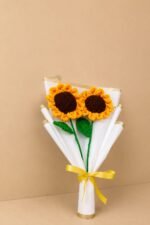 Twin Sunflower Crochet Bouquet