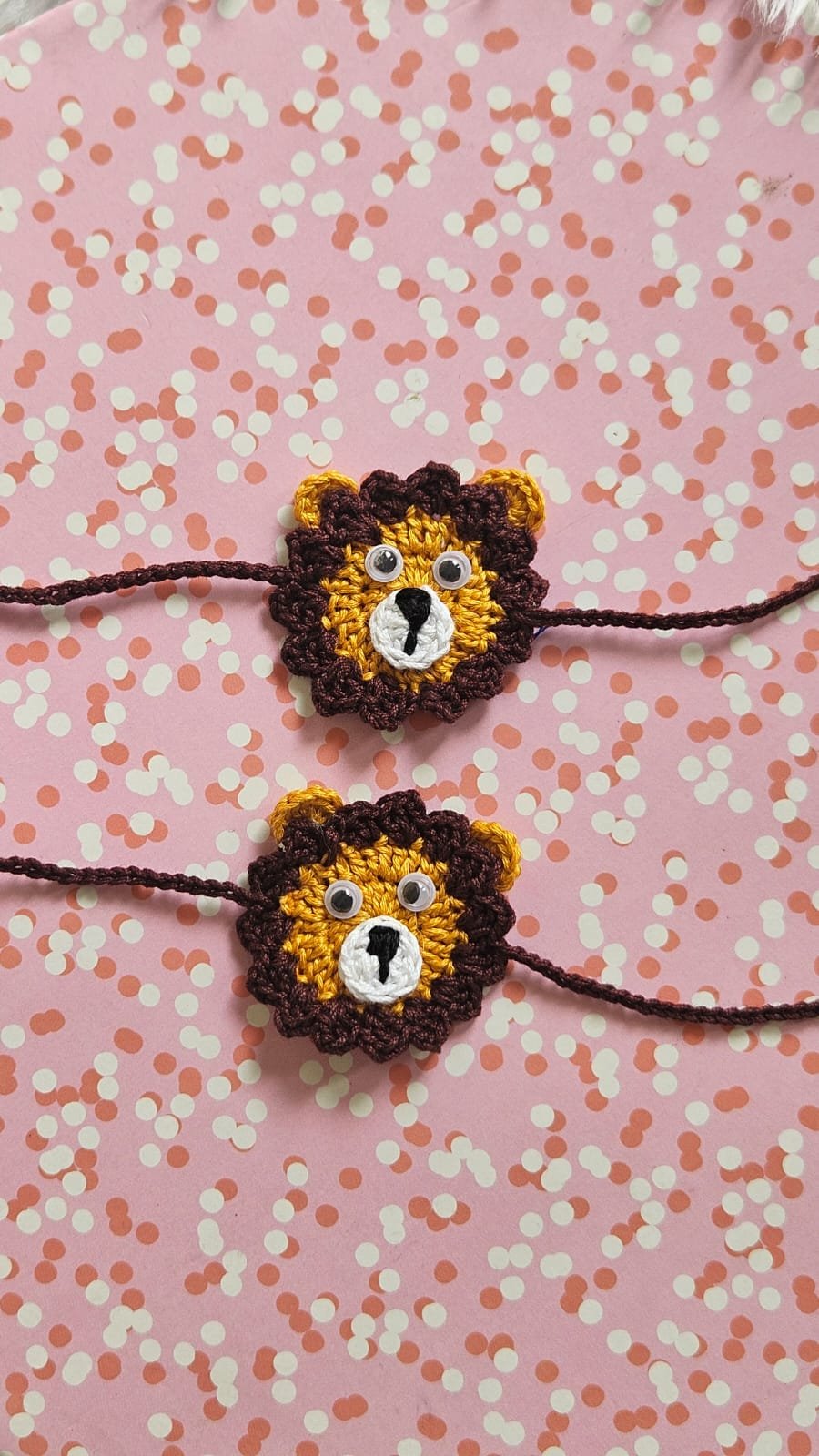 WhatsApp Image 2026-07-25 at 10.34.25 PM (2) Little Lion Kids Crochet Rakhi (Sold Individually) - Image 1