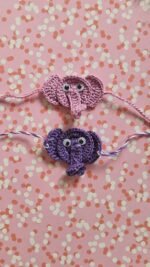 Little Elephant Kids Crochet Rakhi (Sold Individually)
