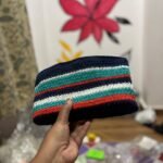 Striped Crochet Pouch