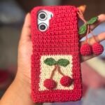 Cherry Charm Crochet Phone Case (vivo Y56)