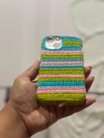 Multi-Color Striped Crochet Phone Case (iPhone 15) - Image 4