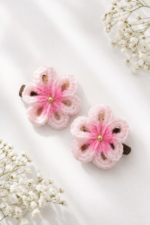 Cherry Blossom Crochet Hair Clip - Image 3