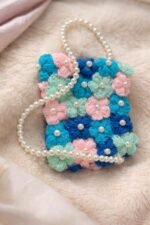 Floral & Pearl Bead Mini Bag