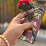 Red Rose Crochet Flower Stem