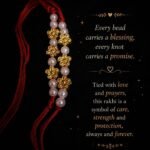 Golden Blossom & Pearl Beaded Rakhi