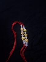 Golden Blossom & Pearl Beaded Rakhi - Image 4
