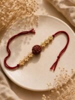 Rudraksha & Golden Blossom Rakhi