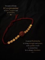 Rudraksha & Golden Blossom Rakhi - Image 3