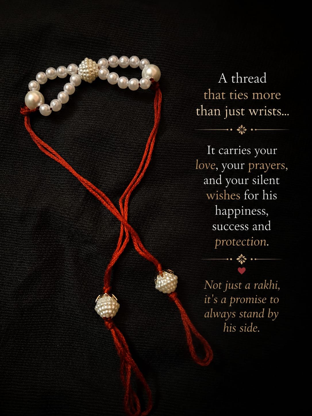 WhatsApp Image 2026-08-07 at 5.09.15 PM Infinity Pearl Loop Rakhi - Image 1