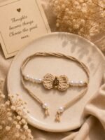 Om Crochet Bow & Pearl Rakhi - Image 2