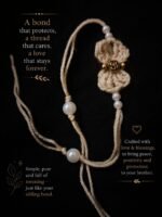 Om Crochet Bow & Pearl Rakhi - Image 4