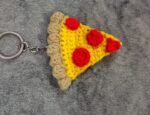 Crochet Pizza Keychain