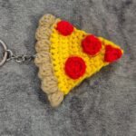 Crochet Pizza Keychain
