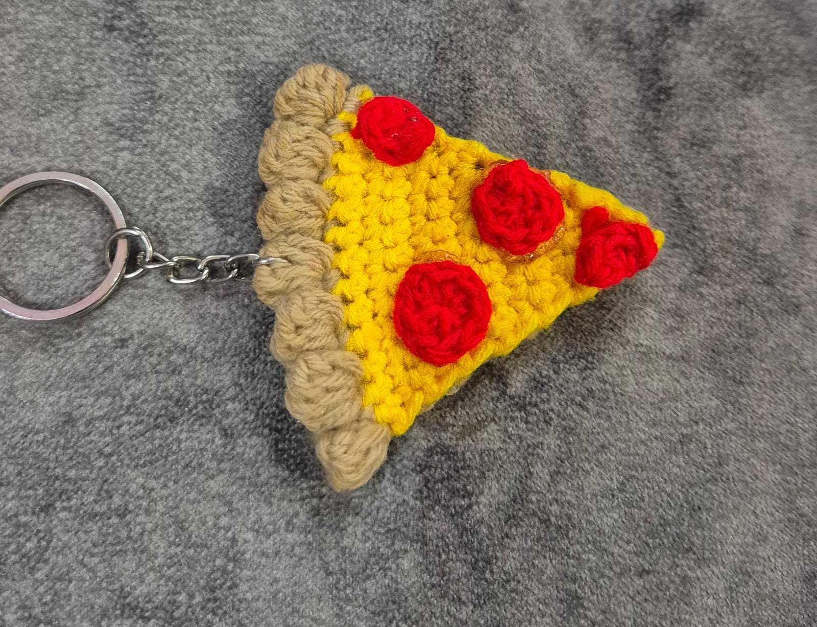 WhatsApp Image 2026-09-04 at 1.11.13 PM Crochet Pizza Keychain - Image 1