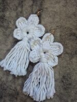 Floral Tassel Crochet Earrings - Image 2