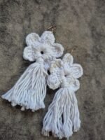 Floral Tassel Crochet Earrings