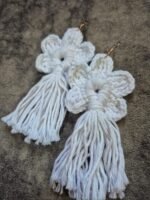Floral Tassel Crochet Earrings - Image 3
