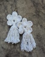 Floral Tassel Crochet Earrings - Image 4