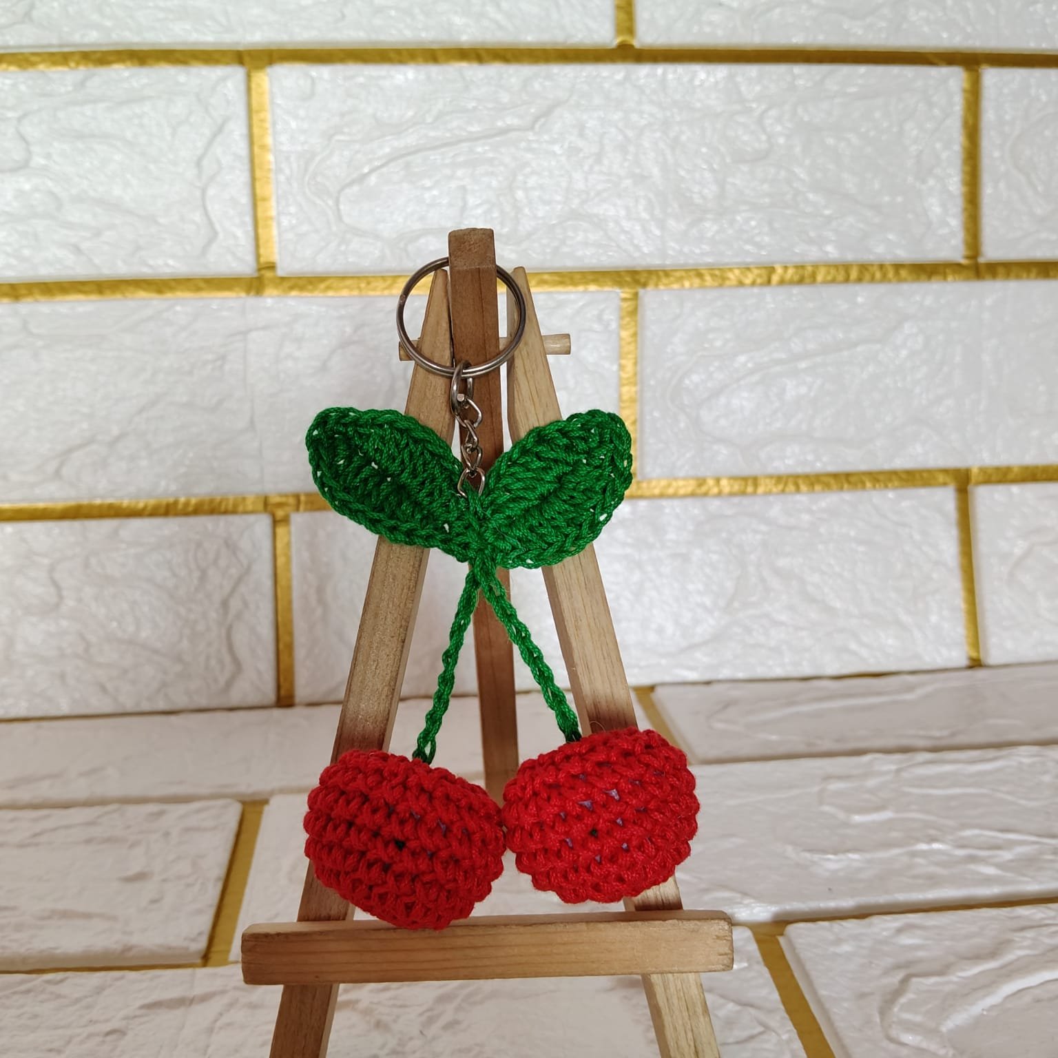 WhatsApp Image 2026-09-04 at 1.30.59 PM Crochet Cherry Keychain - Image 1