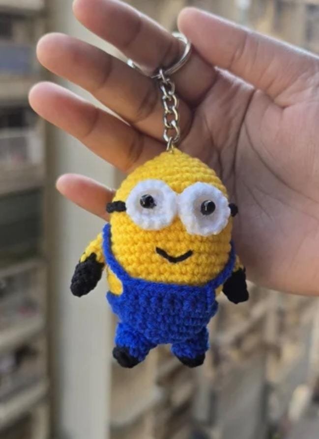 WhatsApp Image 2026-09-04 at 12.59.21 PM Crochet Minion Keychain - Image 1